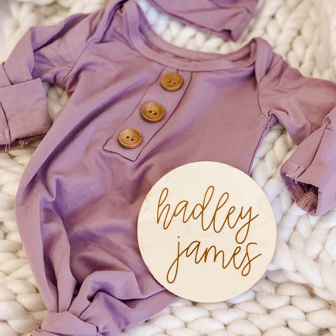 Bamboo Knotted Gown & Hat | Dusty Purple