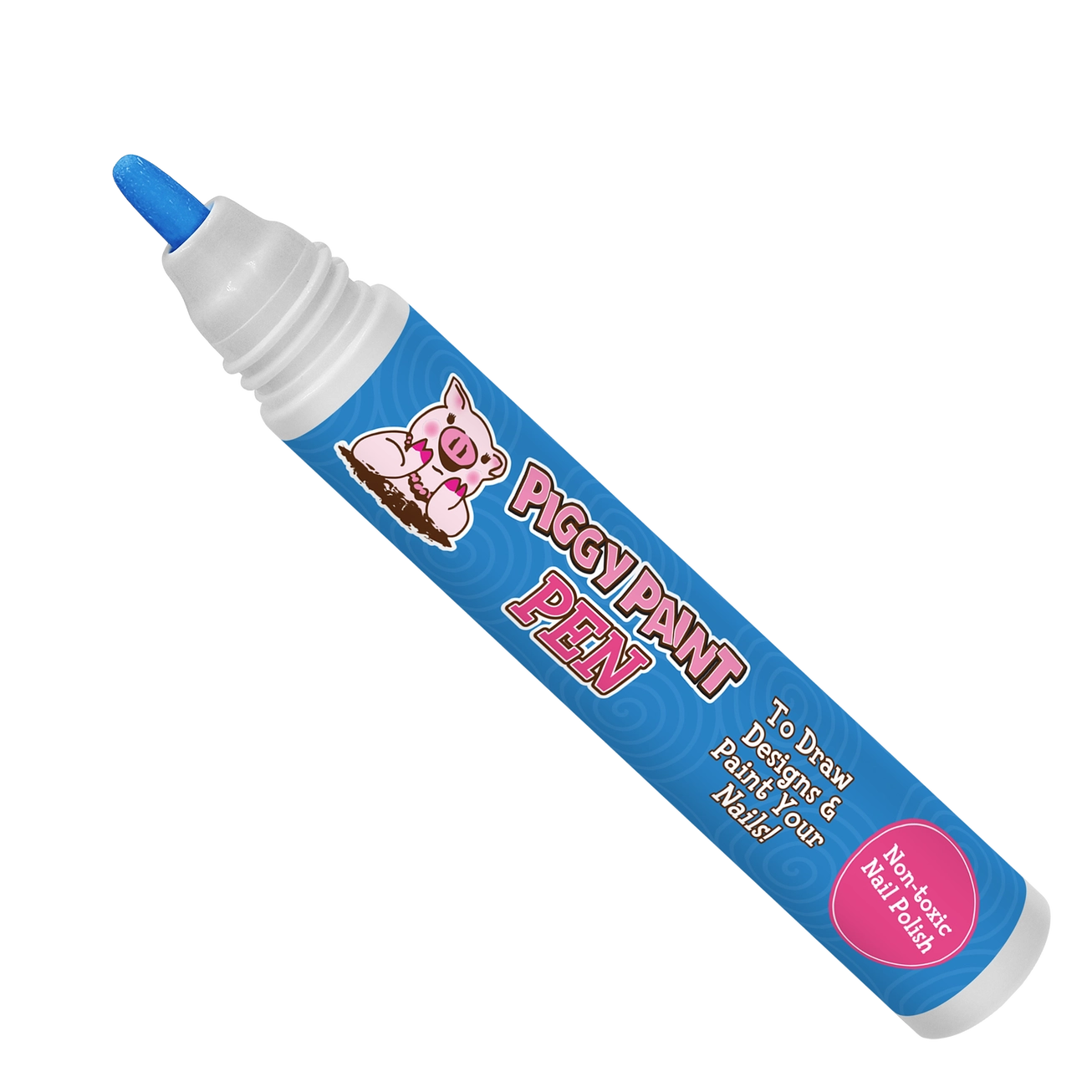 Blazin' Blue Piggy Paint Pen Non-Toxic Kids Nail Polish