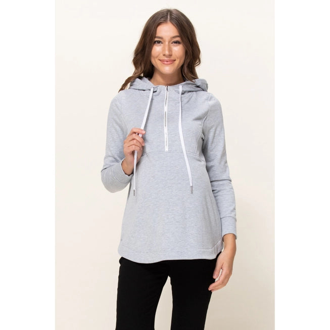 Half Zip French Terry Nursing Hoodie