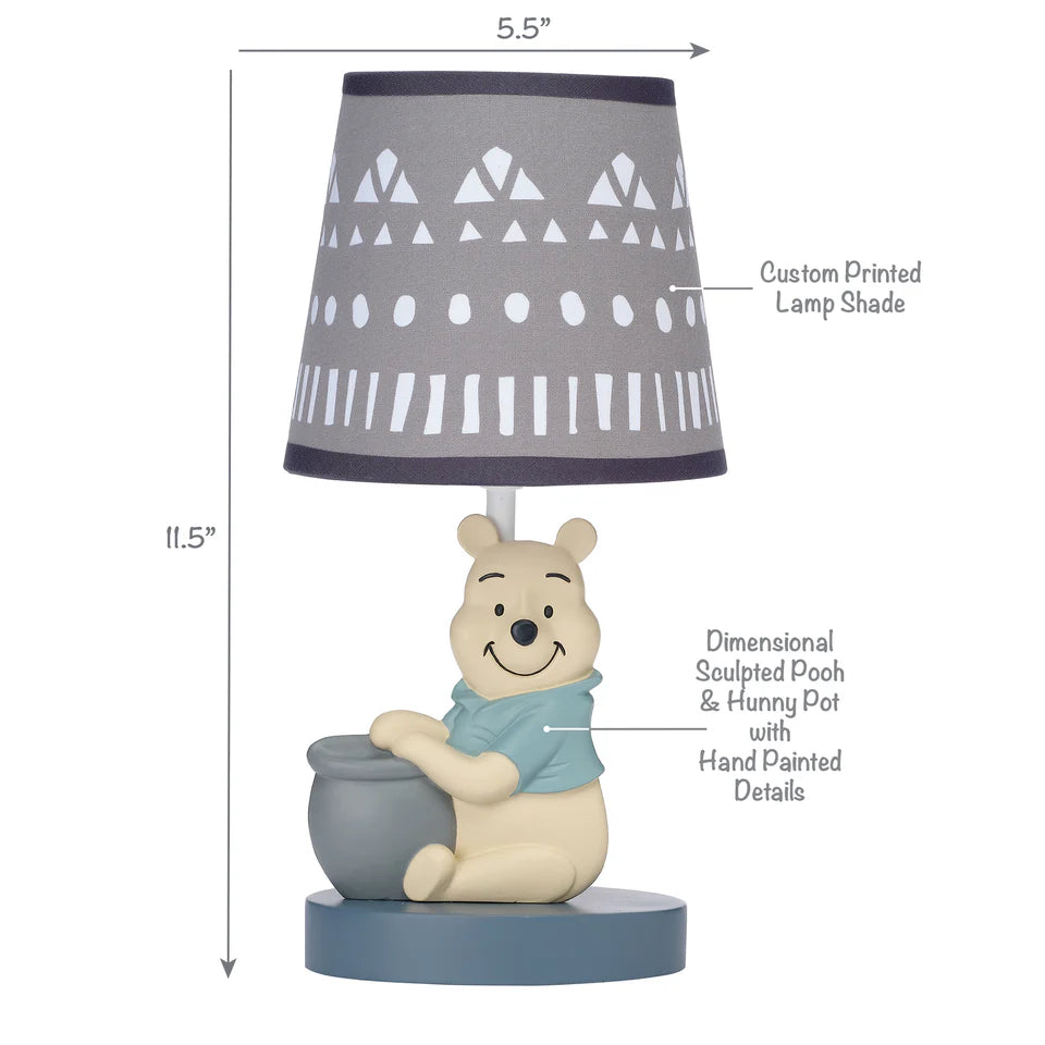 Disney Baby Forever Pooh Gray Lamp with Shade & Bulb