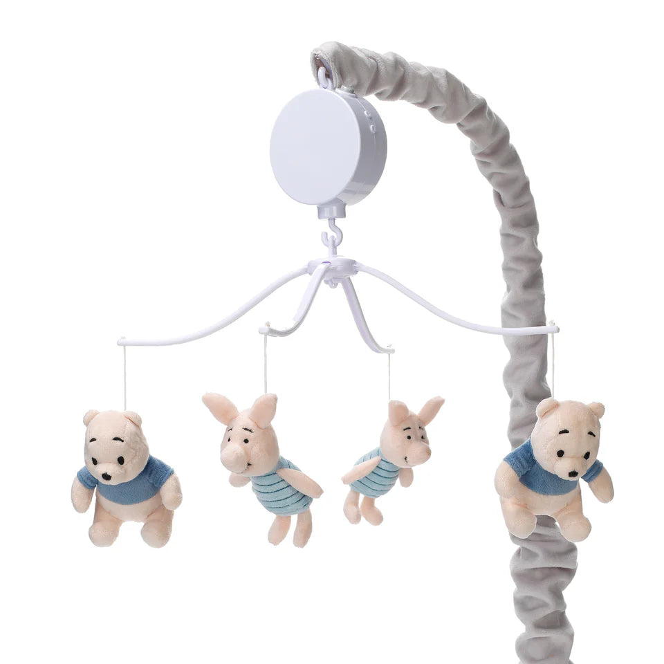 Disney Baby Forever Pooh Gray/Beige Bear Musical Baby Crib Mobile