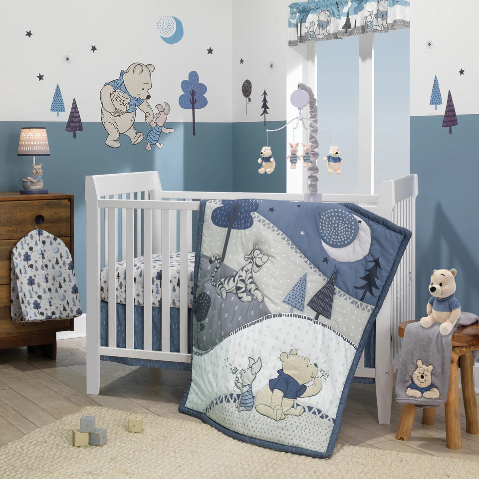 Disney Baby Forever Pooh Gray/Beige Bear Musical Baby Crib Mobile