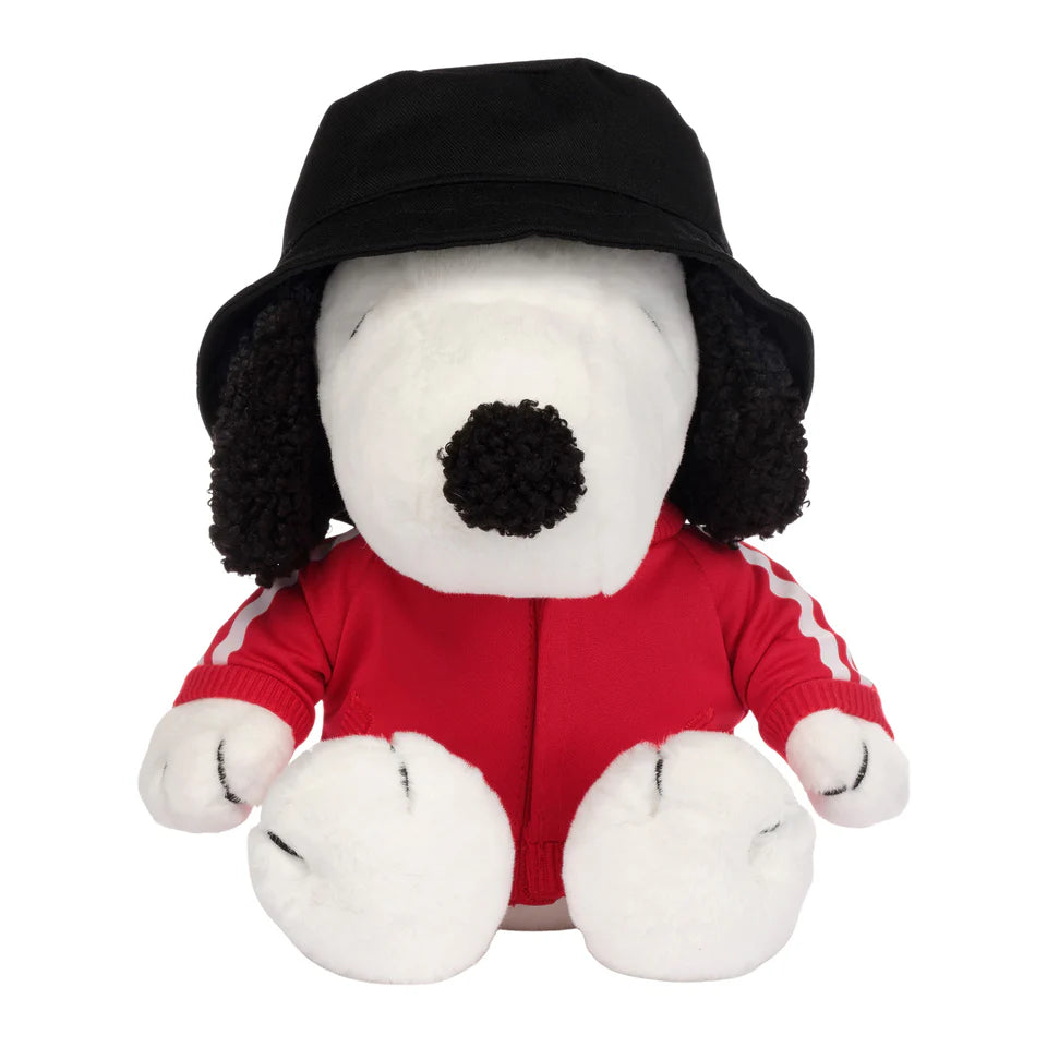 Hip Hop Snoopy Plush Dog Stuffed Animal Toy with Hat & Track Jacket