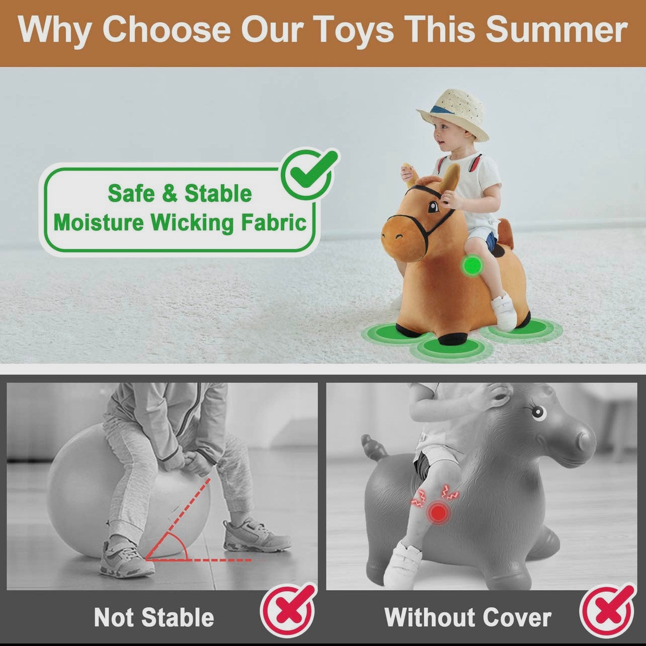 Bouncy Pals Brown Horse