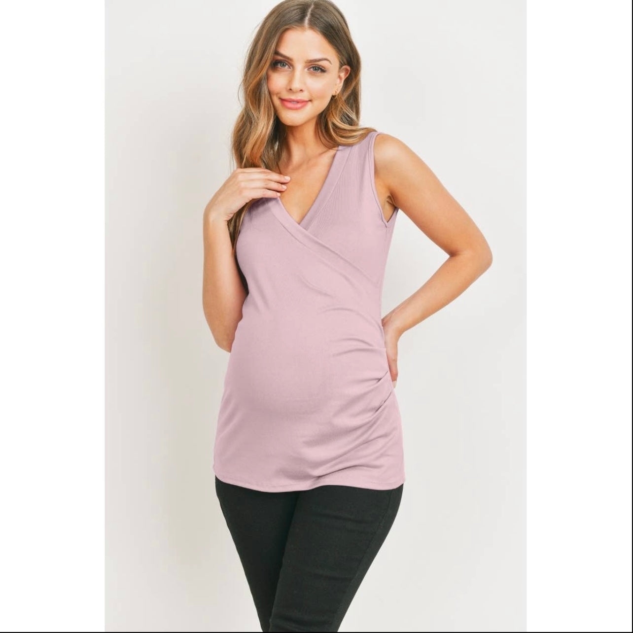 Side Ruching Maternity & Nursing Tank Top
