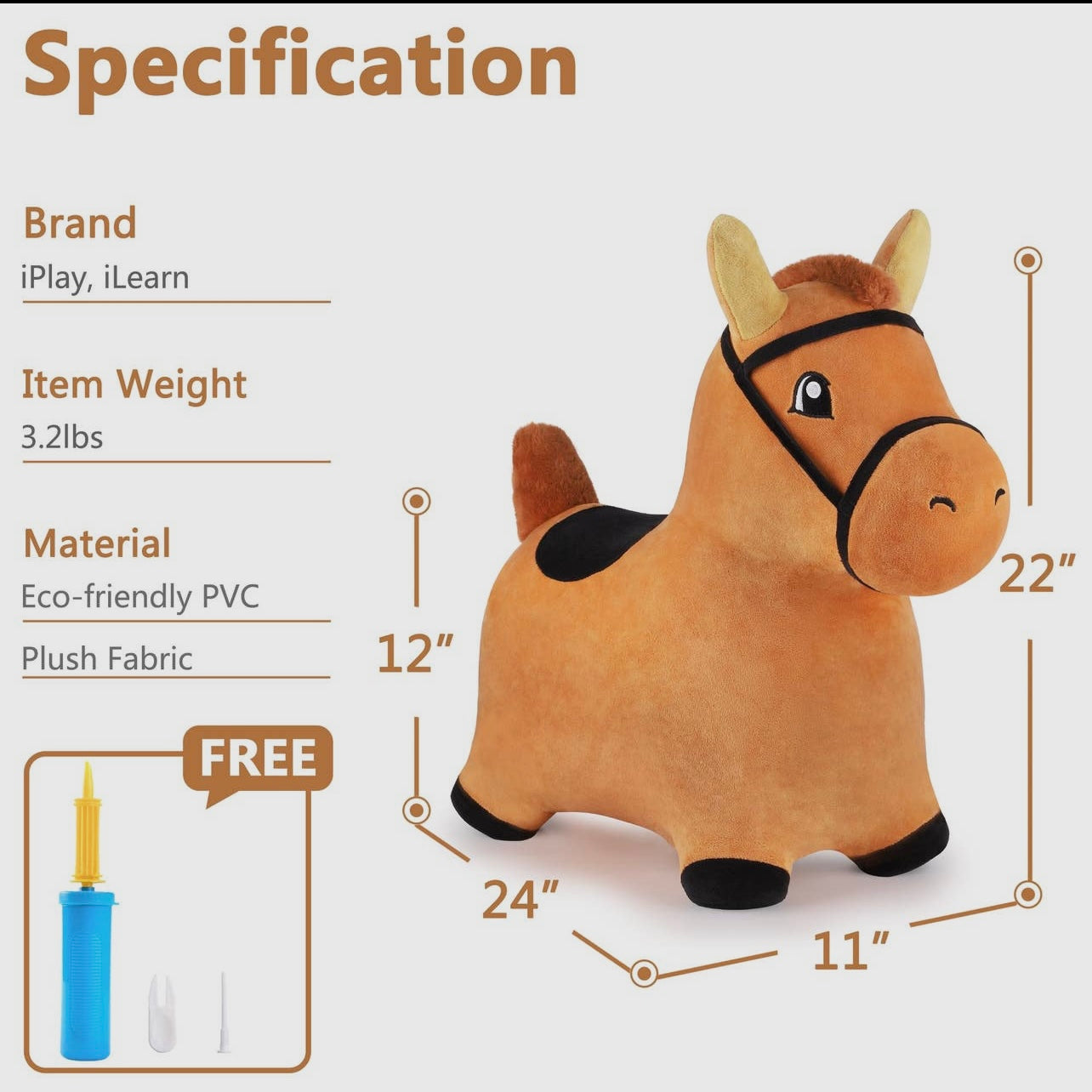 Bouncy Pals Brown Horse