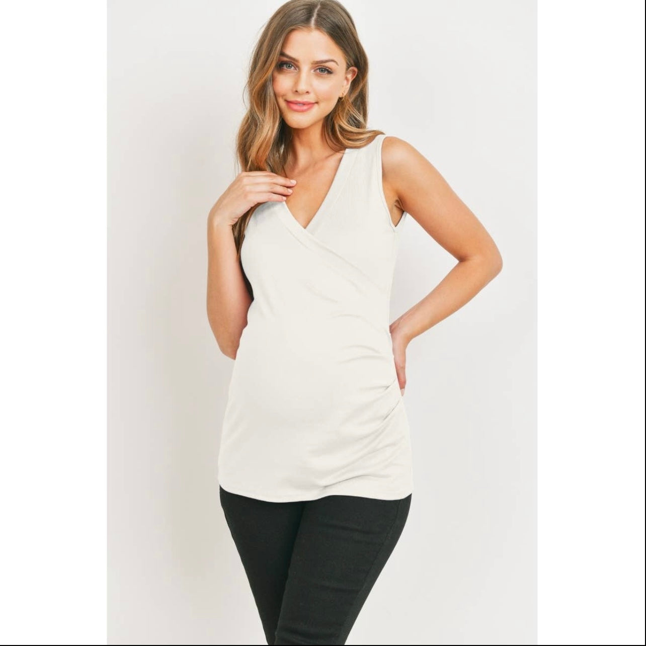 Side Ruching Maternity & Nursing Tank Top