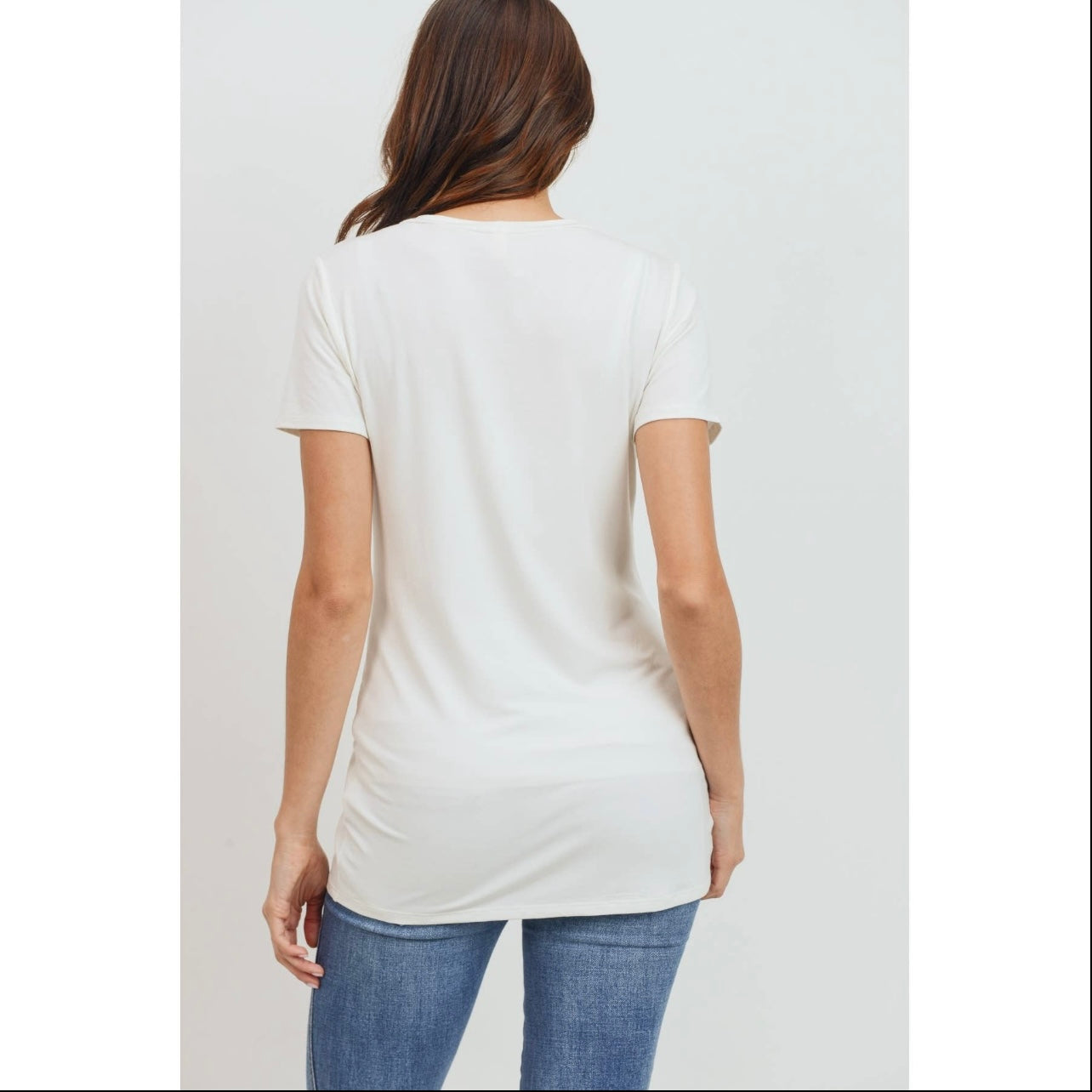 Jersey Round Neck Short Sleeve Maternity Top