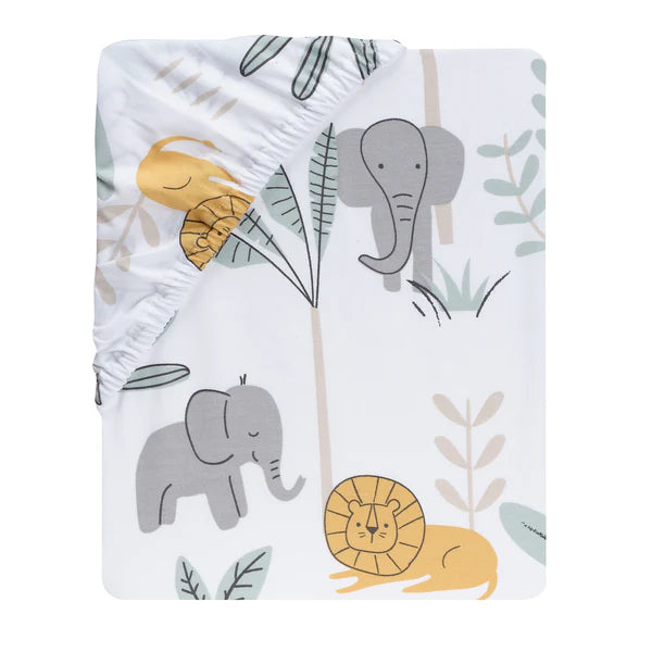 Jungle Adventure Linen/Cotton 3-Piece Nursery Baby Crib Bedding Set