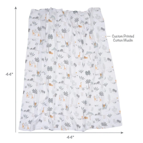 Jungle Adventure 2-Pack Cotton Muslin Newborn Baby Swaddle Blankets