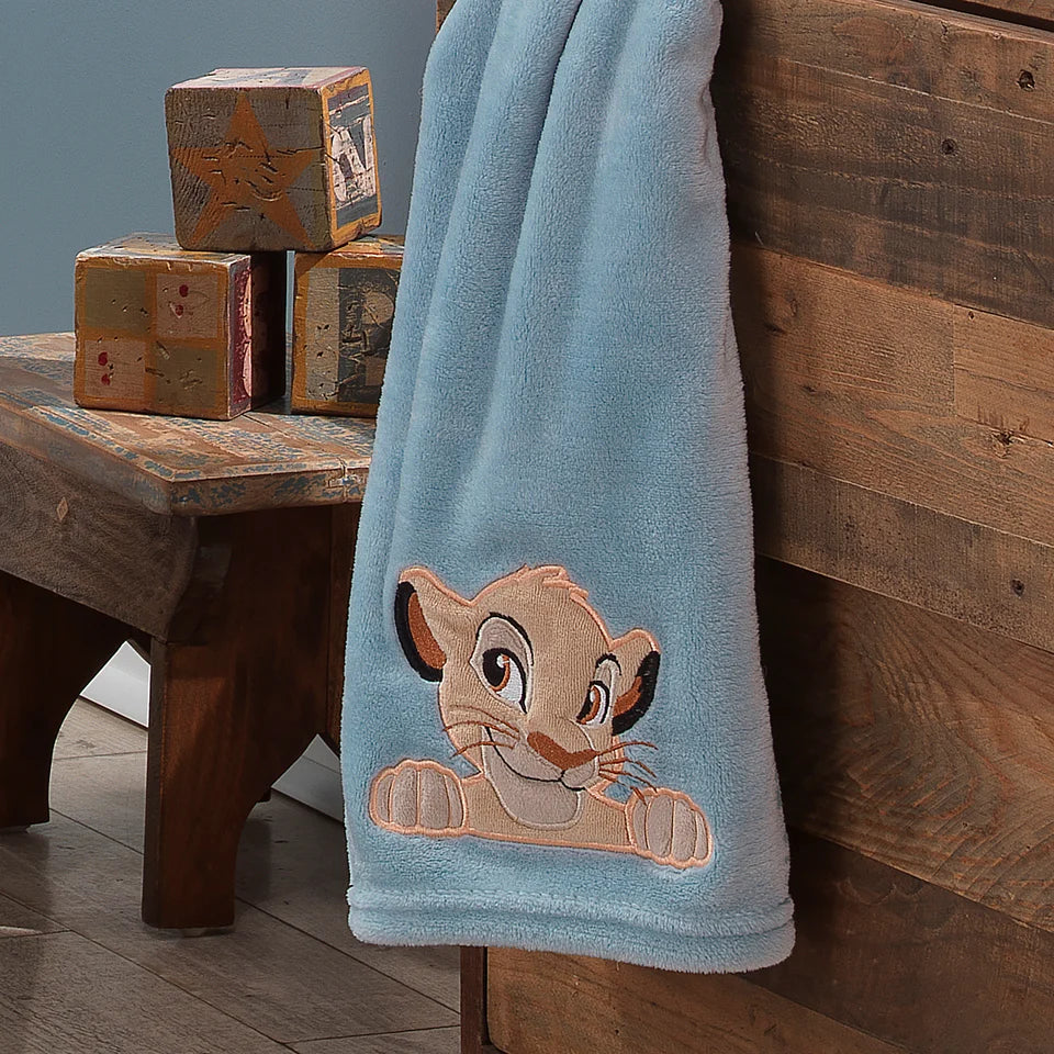 Disney Baby Lion King Adventure Blue Simba Soft Minky Baby Blanket