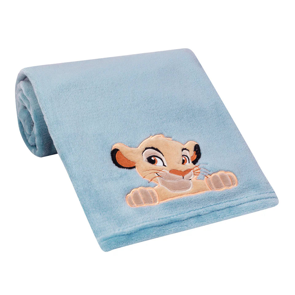 Disney Baby Lion King Adventure Blue Simba Soft Minky Baby Blanket