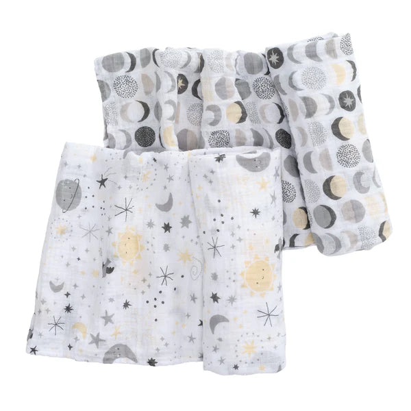 Little Star Celestial Cotton Muslin Swaddle Blankets 2-Pack