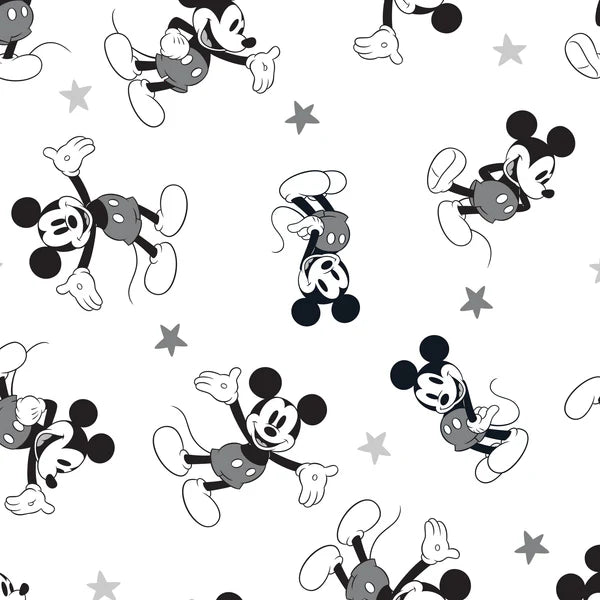 Disney Baby Magical Mickey Mouse 100% Cotton Fitted Crib Sheet - White/Black