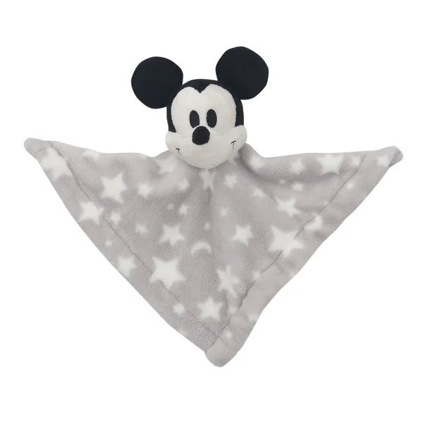 Disney Baby Mickey Mouse Gray Stars Security Blanket/Lovey
