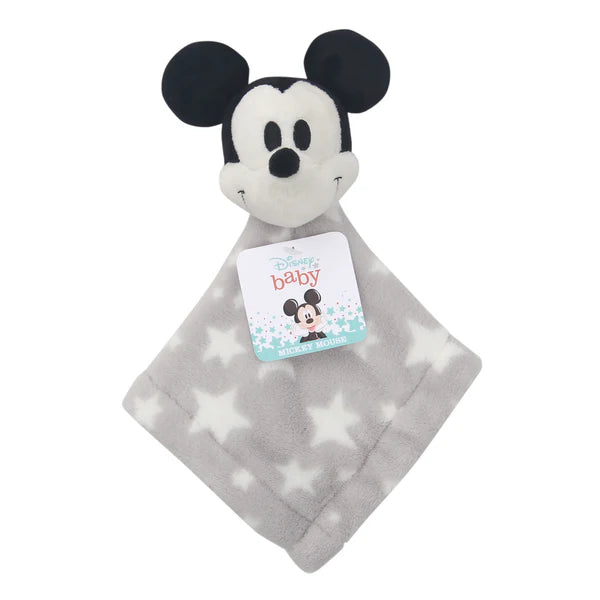 Disney Baby Mickey Mouse Gray Stars Security Blanket/Lovey