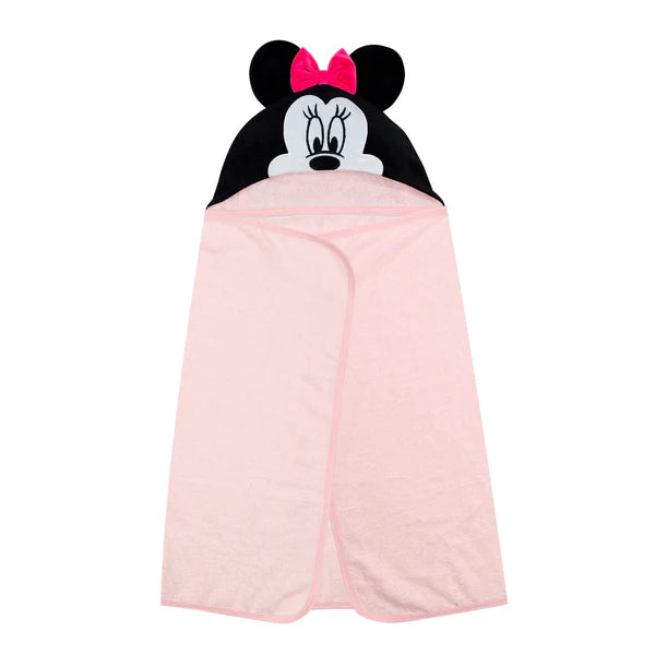 Disney Baby Minnie Mouse Pink Cotton Hooded Baby Bath Towel