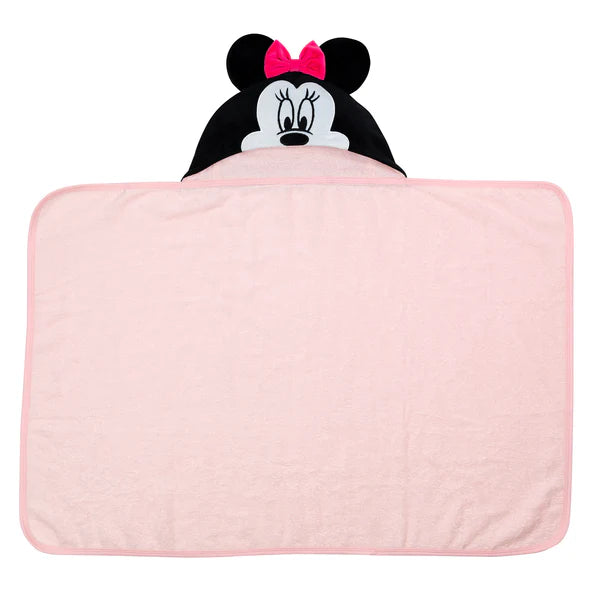 Disney Baby Minnie Mouse Pink Cotton Hooded Baby Bath Towel