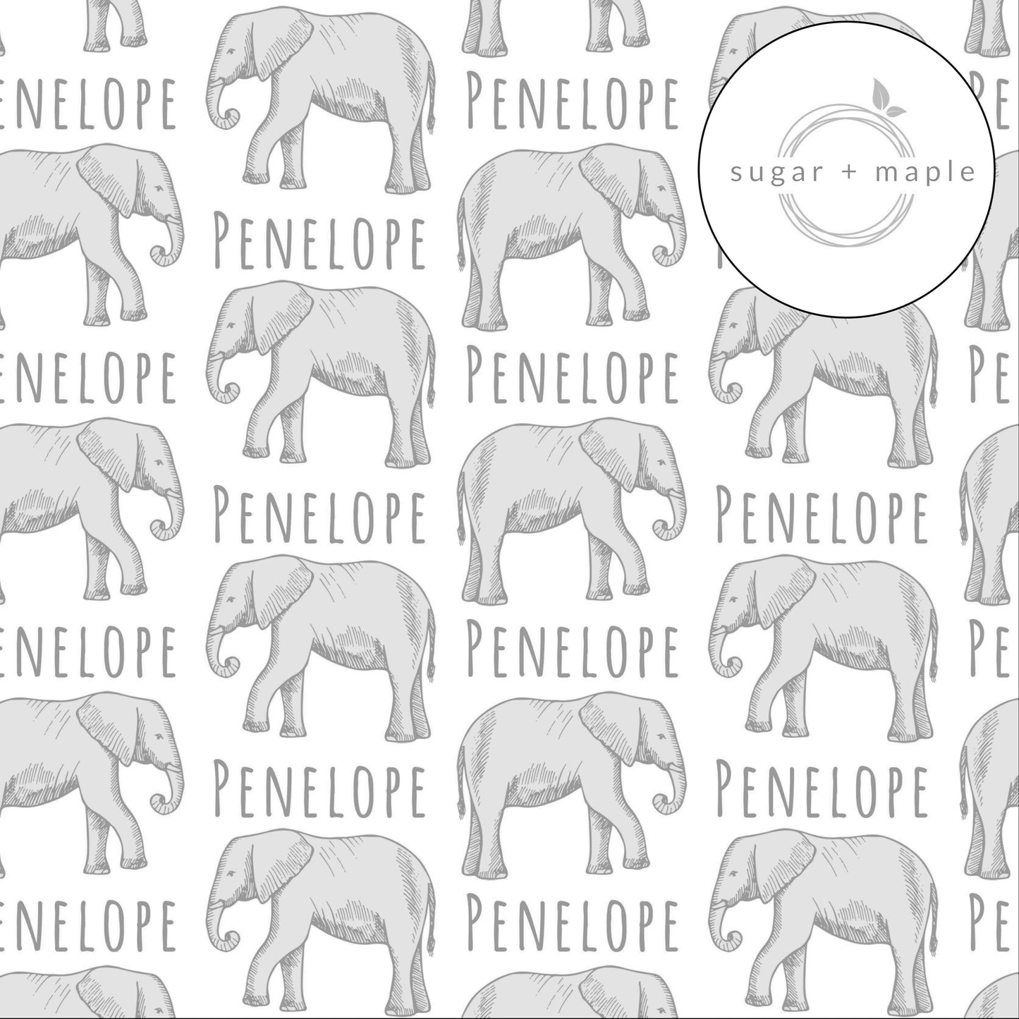 Sugar + Maple Personalized Bib | Elephant