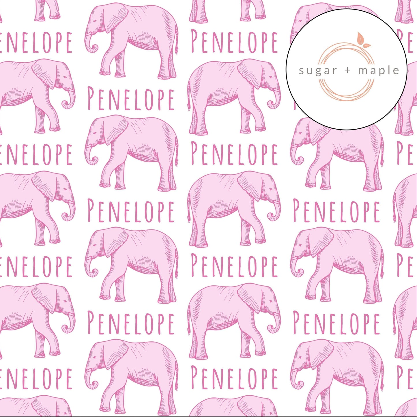 Sugar + Maple Personalized Bib | Elephant