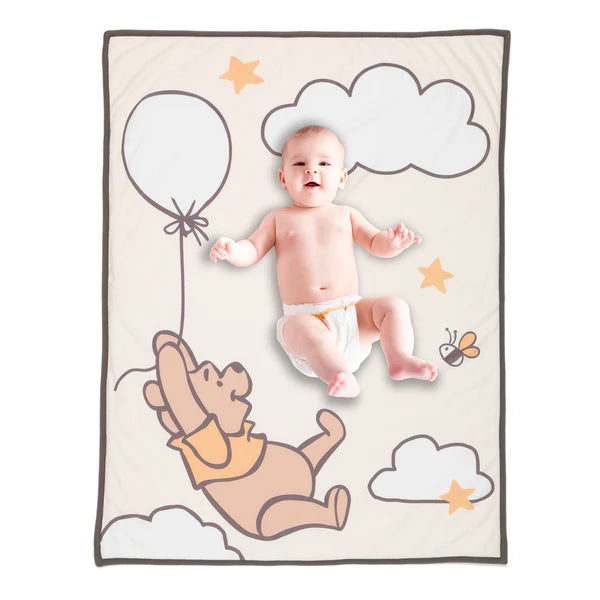 Disney Baby WINNIE THE POOH Picture Perfect Faux Shearling Baby Blanket