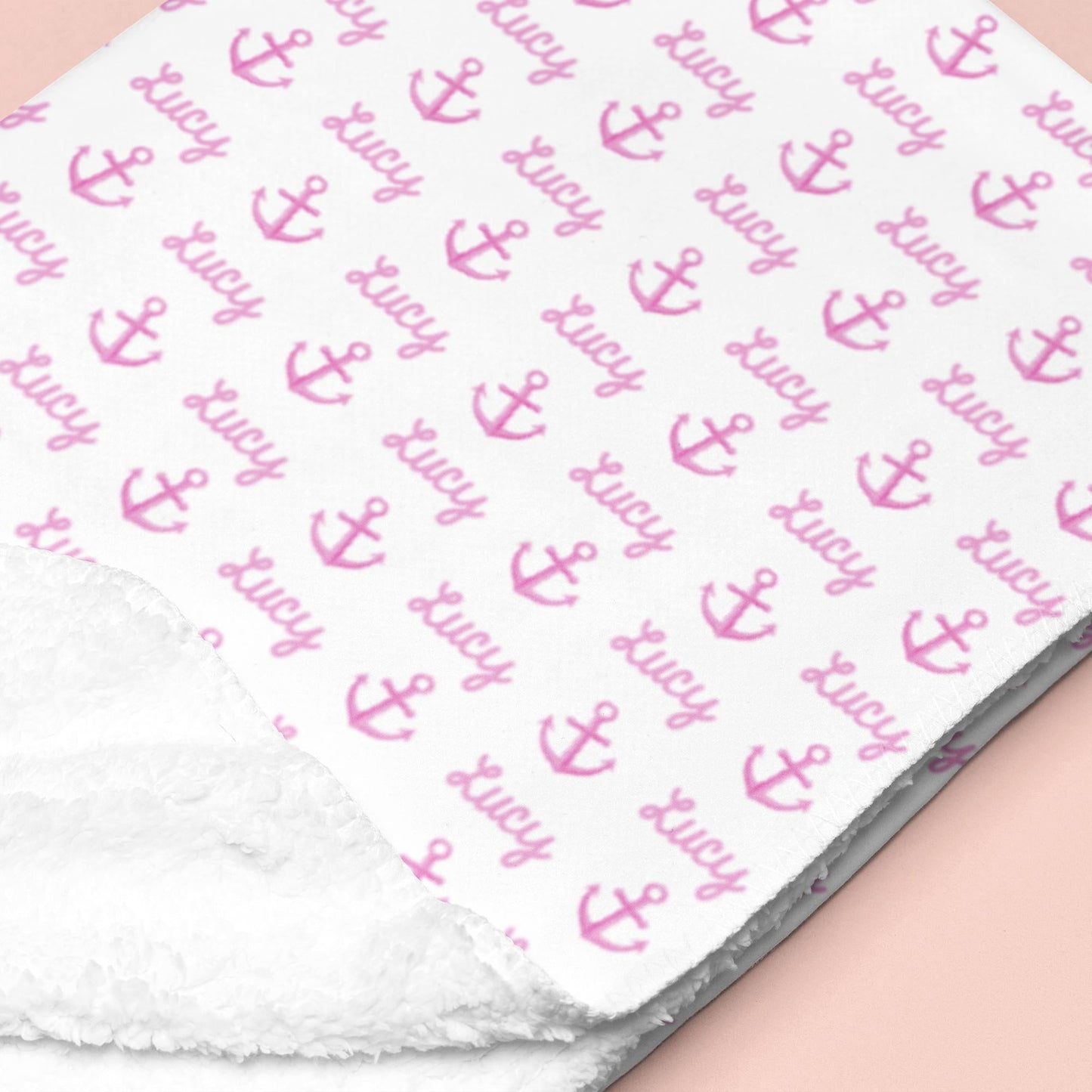 Sugar + Maple Sherpa-Lined Personalized Blanket | Anchors