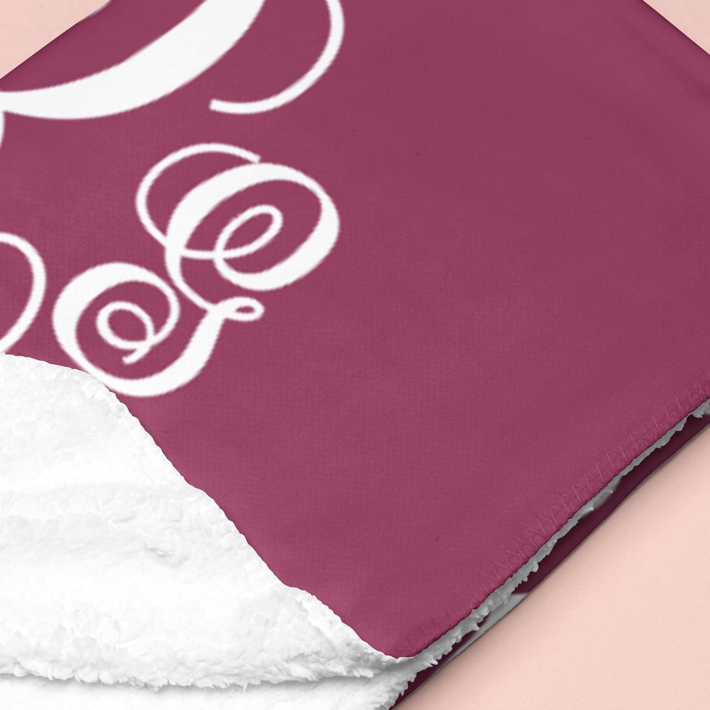 Sugar + Maple Sherpa-Lined Personalized Blanket | Monogram