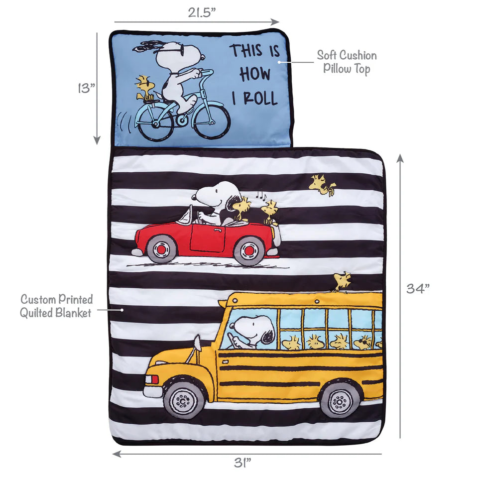 Snoopy & Woodstock Peanuts Transportation Toddler Nap Mat