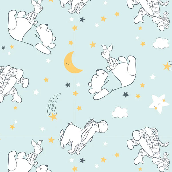 Disney Baby Starlight Pooh Infant Fitted Crib Sheet - Blue