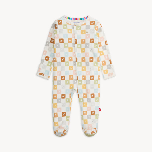 Organic Cotton Footie - Checkmate