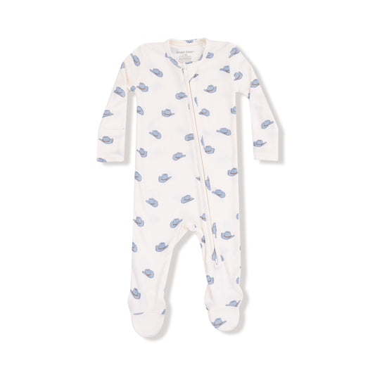 2-Way Zipper Footie - Petite Cowboy Hats