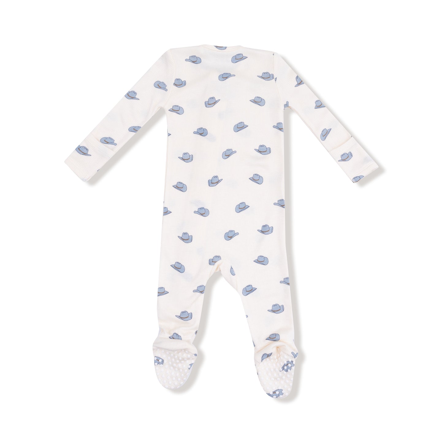2-Way Zipper Footie - Petite Cowboy Hats