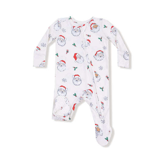 2-Way Zipper Footie - Vintage Santas