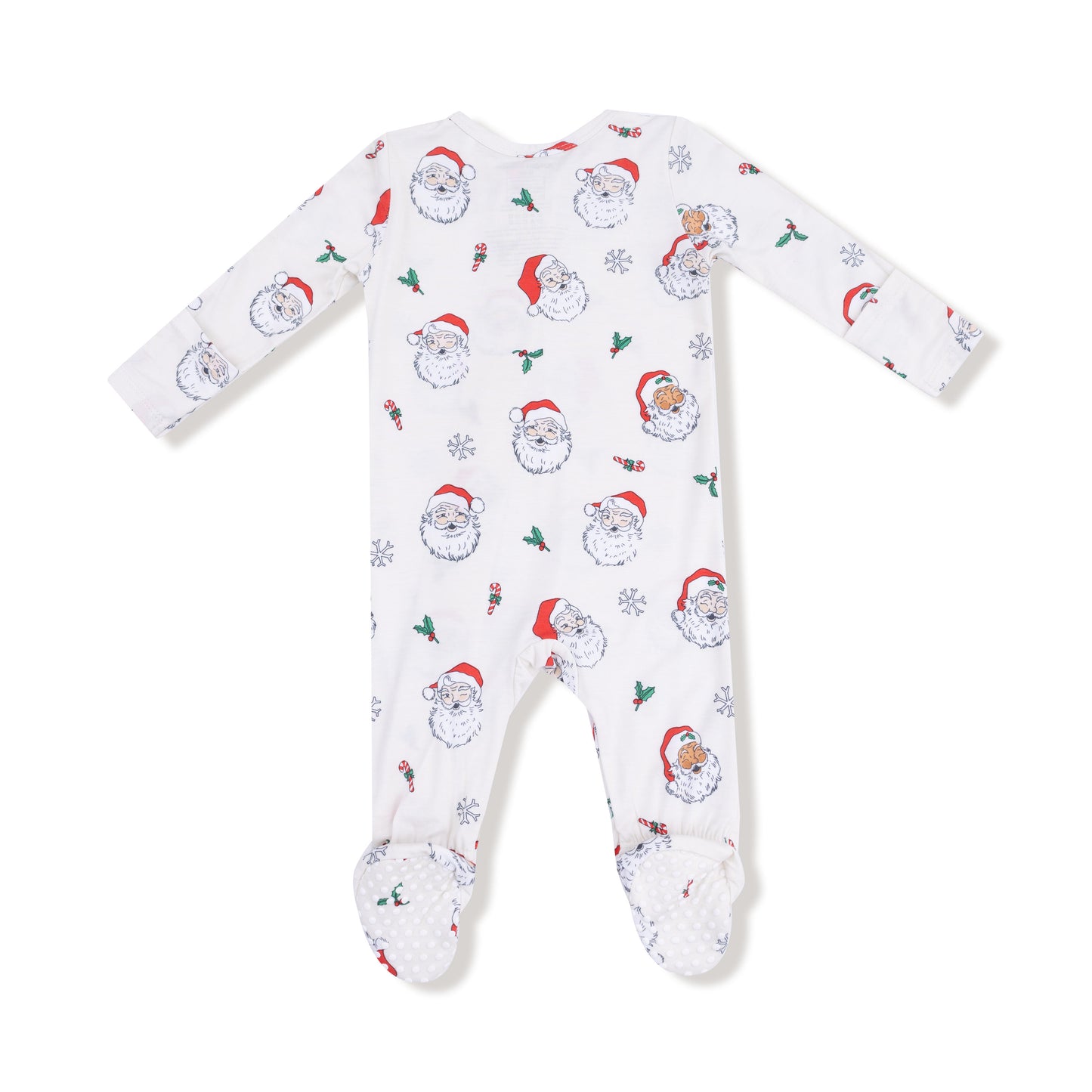 2-Way Zipper Footie - Vintage Santas