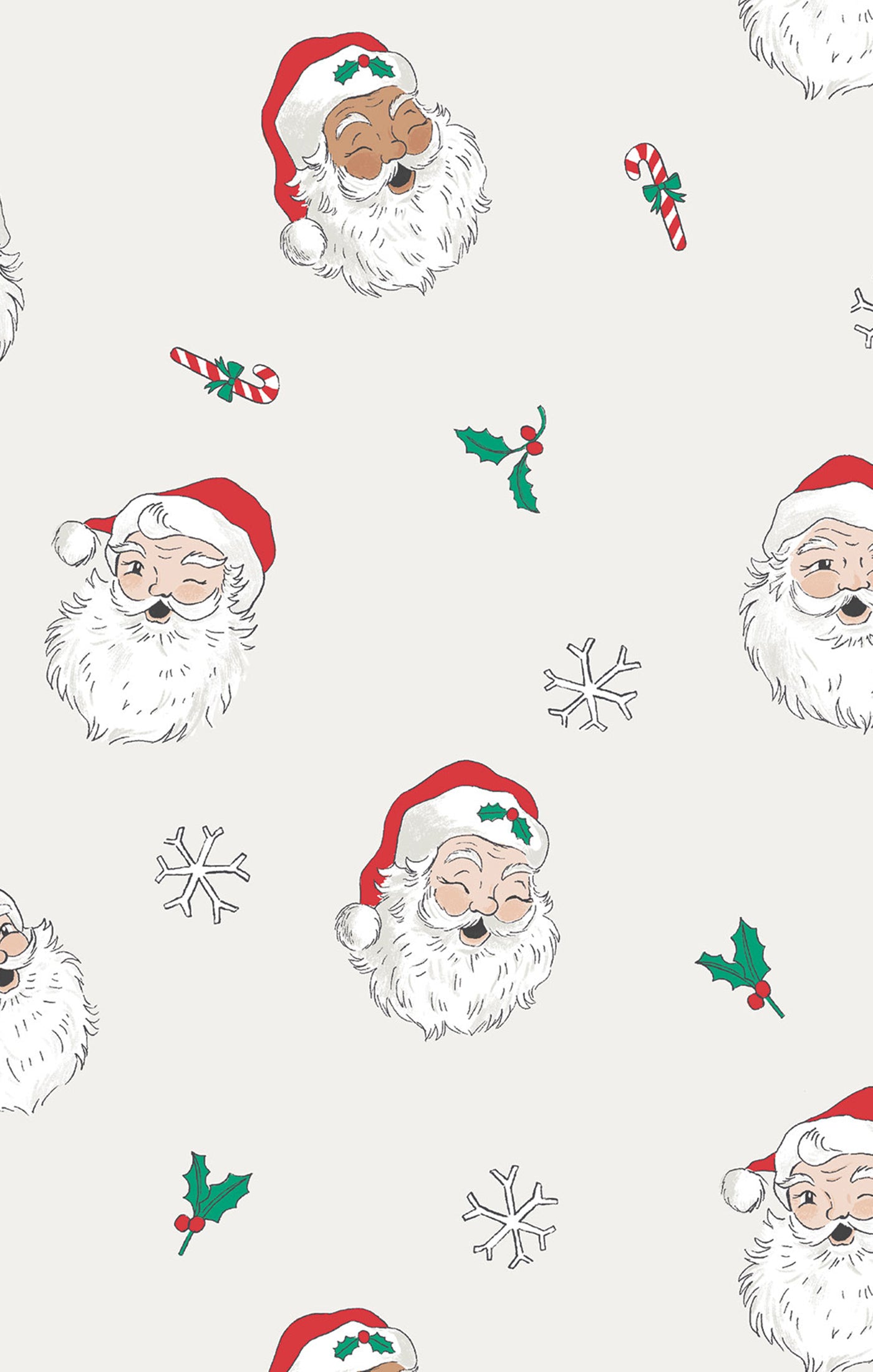 2-Way Zipper Footie - Vintage Santas