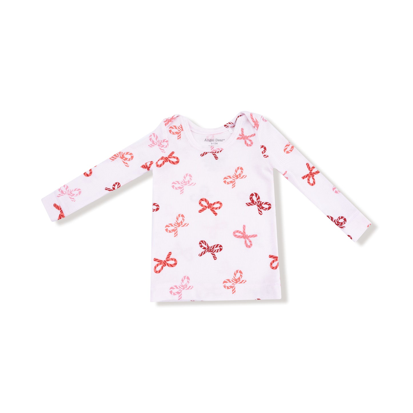 Long Sleeve Loungewear Set - Candy Cane Bows