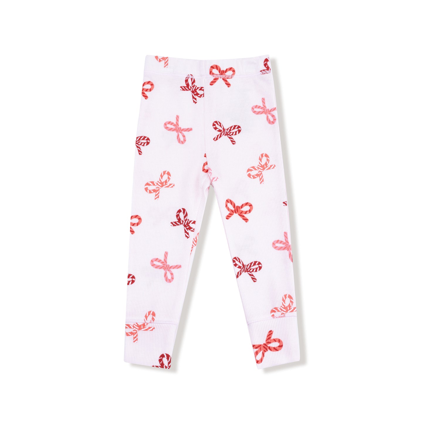Long Sleeve Loungewear Set - Candy Cane Bows