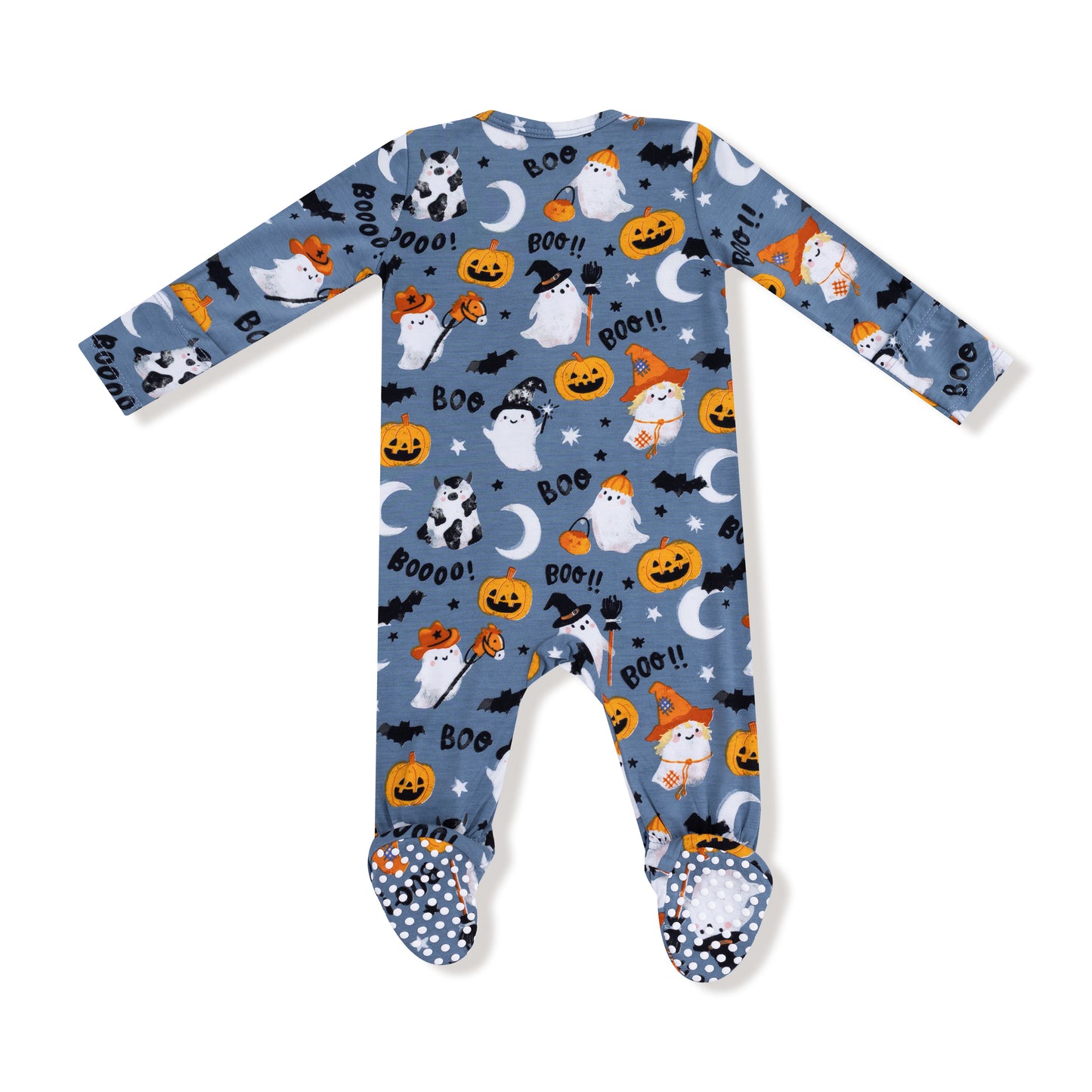Glow In The Dark - 2 Way Zipper Footie - Costumed Ghosts