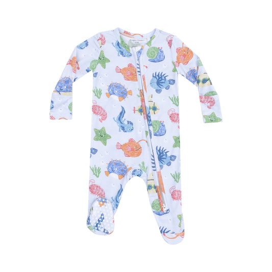 2-Way Zipper Footie - Cute Ocean Creatures