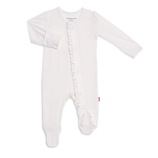 Modal Footie W/ruffle - Egret
