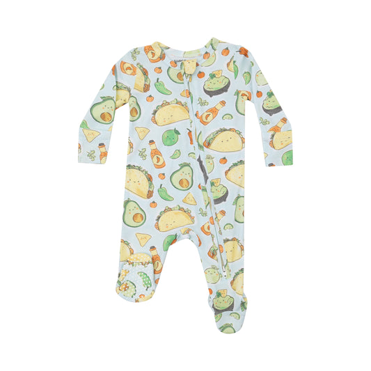 2-Way Zipper Footie - Happy Tacos