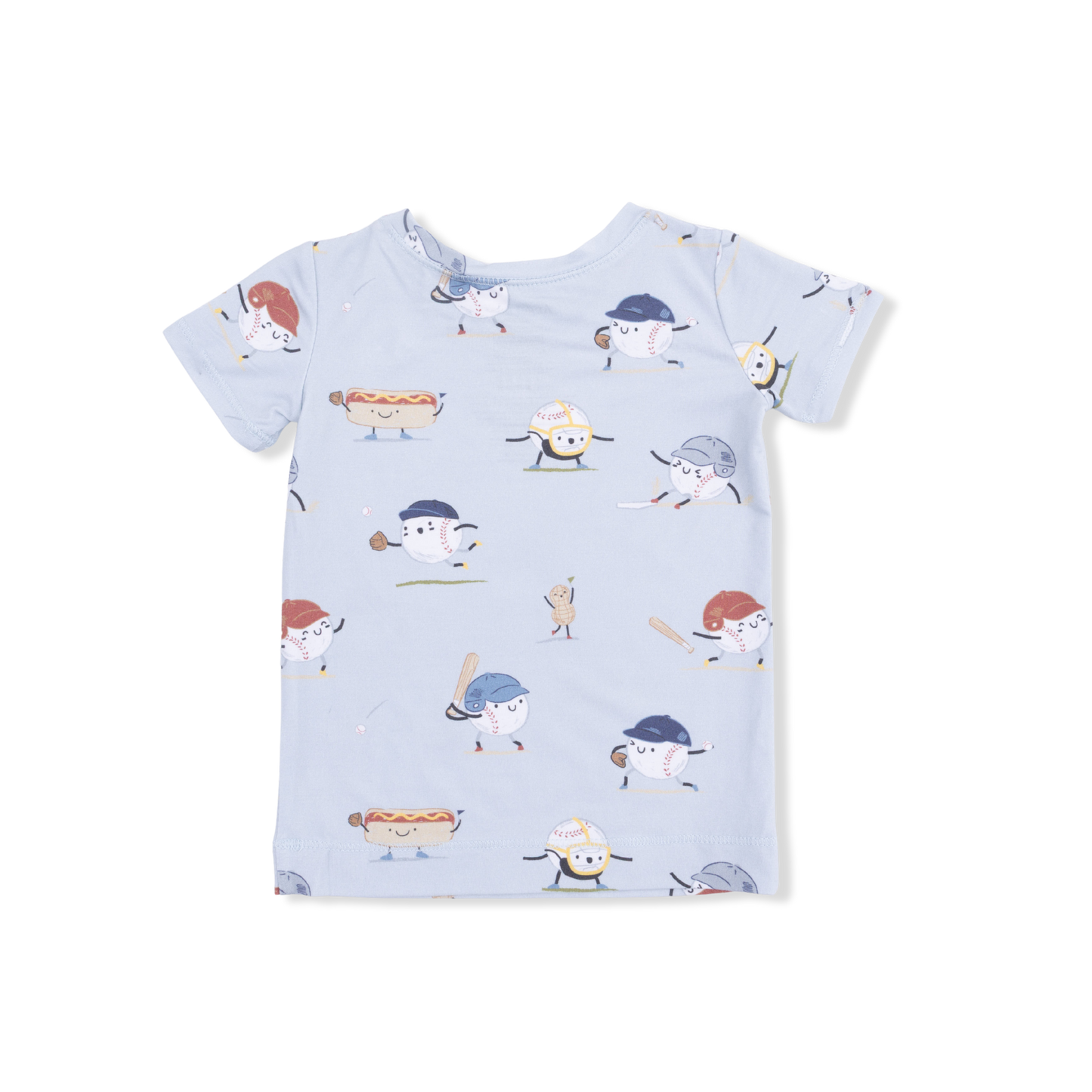 Short Sleeve Loungewear Set - Baseballs Playing Baseball