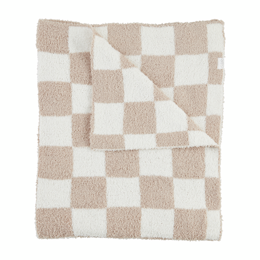 Taupe Check Chenille Blanket