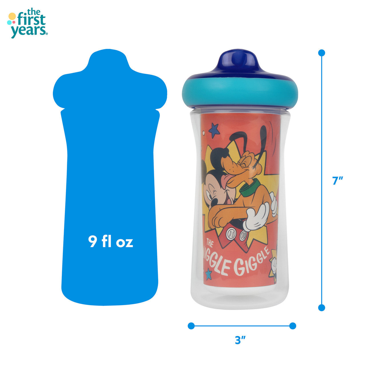 Disney Mickey Mouse Insulated Sippy Cup, 9 Oz — 2 Pack