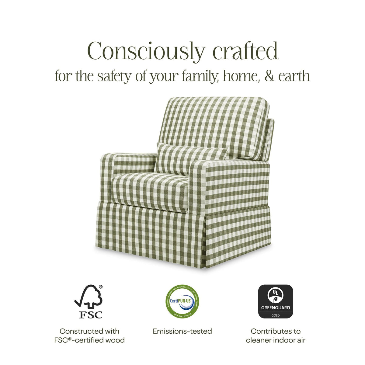 Namesake Crawford Pillowback Comfort Swivel Glider