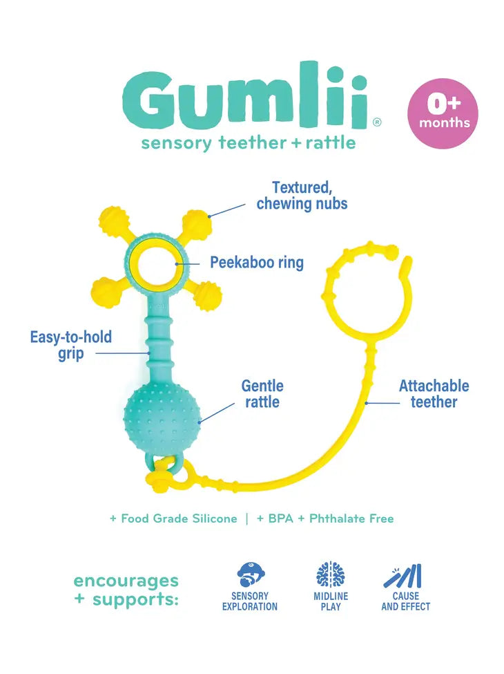 Gumlii Sensory Teether + Rattle