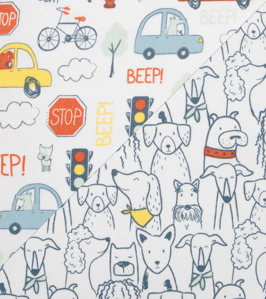 Transportation Pups 2-Pack Microfiber Crib Sheets by Sammy & Lou