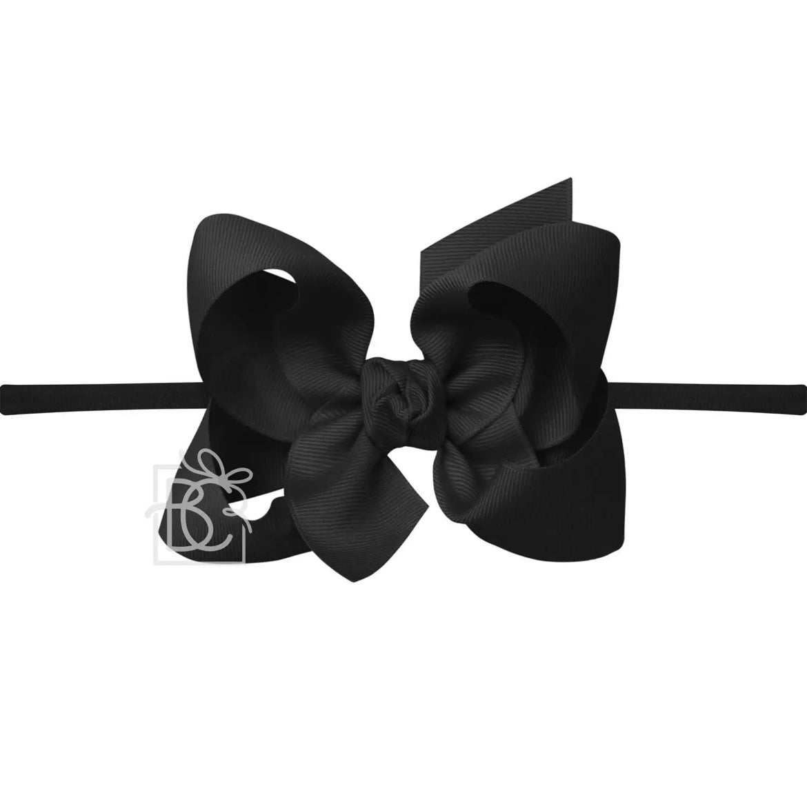 Pantyhose Headband W/Signature Grosgrain Bow- 1/4” Band with 4.5” Bow