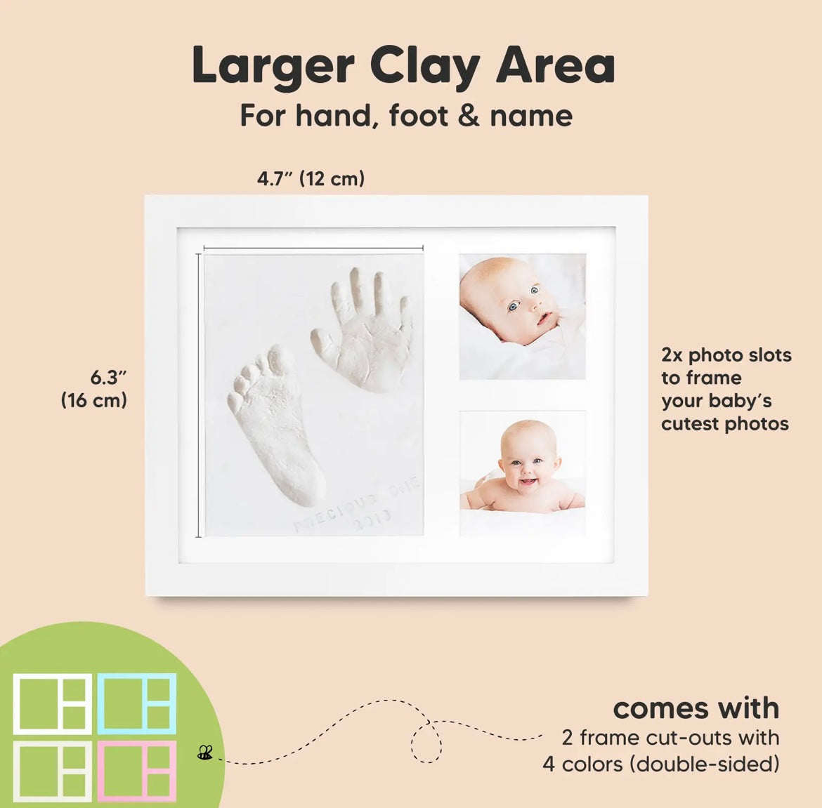 Baby Handprint, Footprint Keepsake Solo Frame