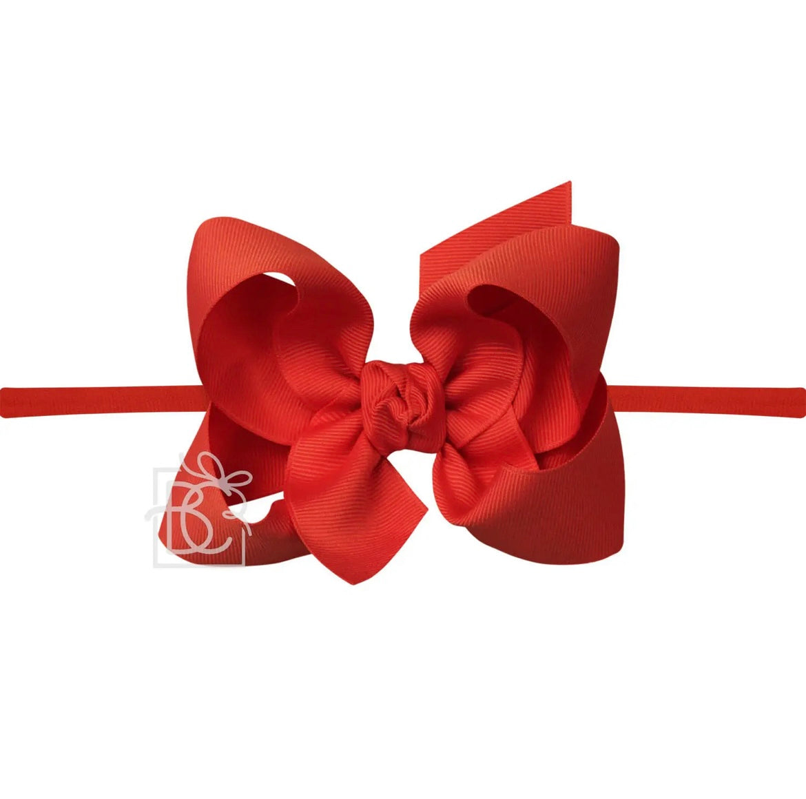 Pantyhose Headband W/Signature Grosgrain Bow- 1/4” Band with 4.5” Bow